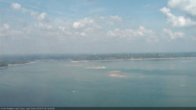 Lake Travis webcam, July 25, 2018 9:45 AM CT