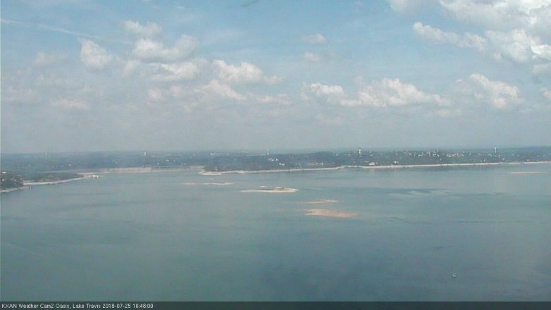 Lake Travis webcam, July 25, 2018 9:50 AM CT