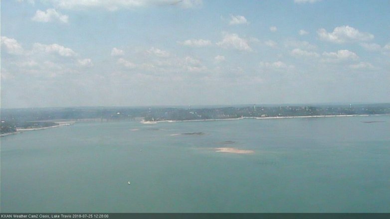 Lake Travis webcam, July 25, 2018 11:30 AM CT