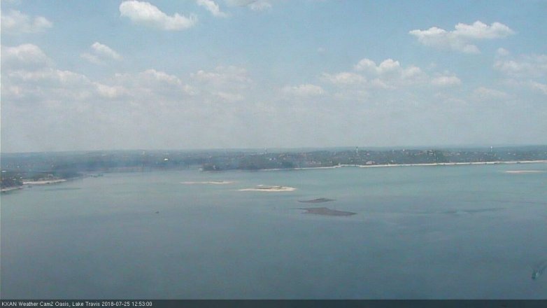 Lake Travis webcam, July 25, 2018 11:55 AM CT