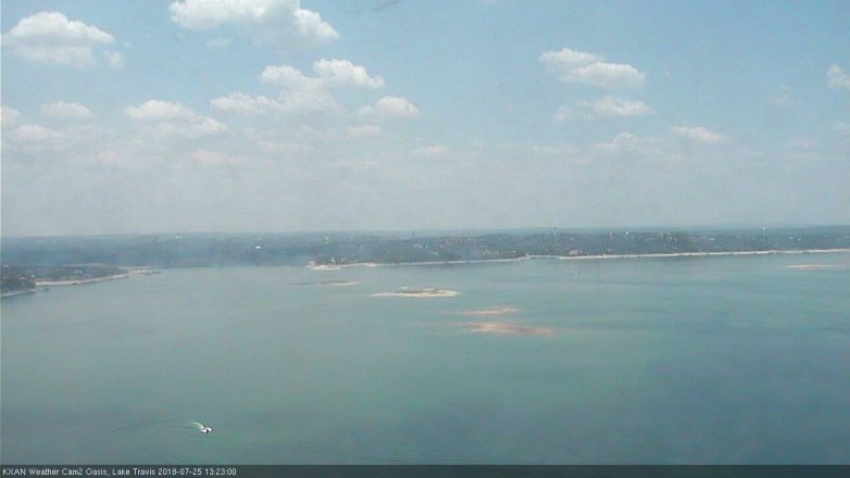 Lake Travis webcam, July 25, 2018 12:25 PM CT