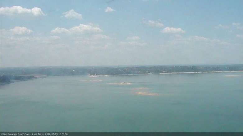 Lake Travis webcam, July 25, 2018 12:30 PM CT