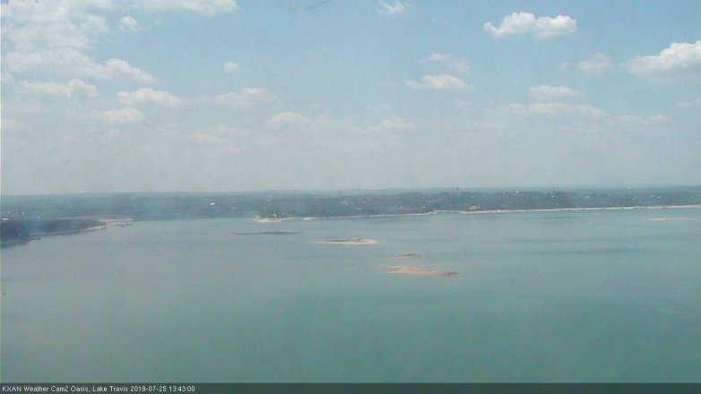 Lake Travis webcam, July 25, 2018 12:45 PM CT