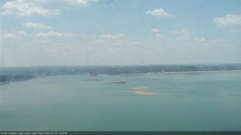 Lake Travis webcam, July 25, 2018 12:50 PM CT