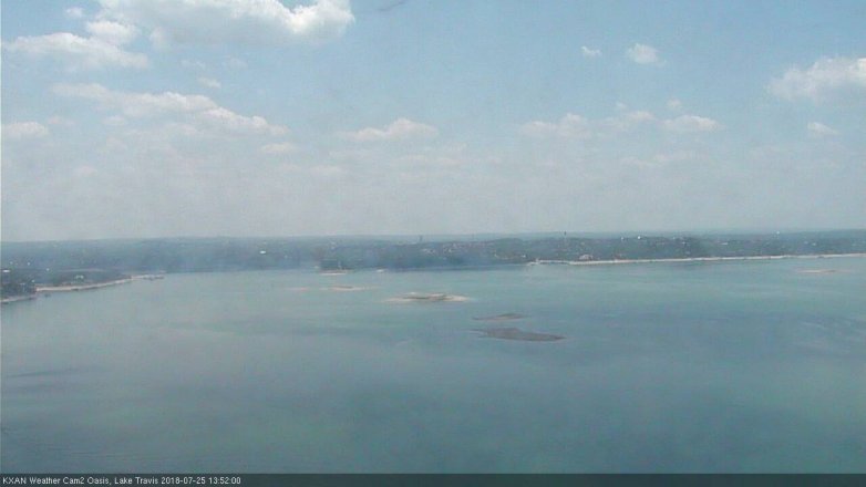 Lake Travis webcam, July 25, 2018 12:55 PM CT