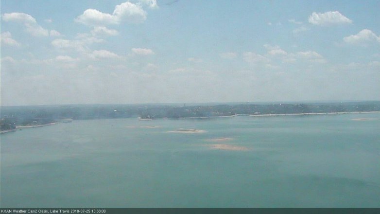 Lake Travis webcam, July 25, 2018 1:00 PM CT