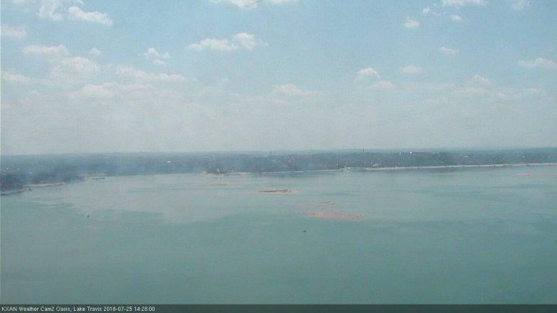 Lake Travis webcam, July 25, 2018 1:30 PM CT