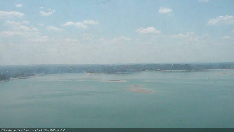 Lake Travis webcam, July 25, 2018 1:35 PM CT