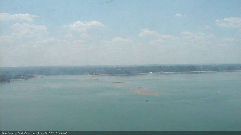 Lake Travis webcam, July 25, 2018 1:40 PM CT