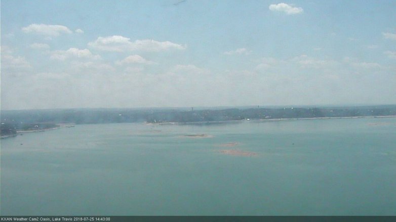 Lake Travis webcam, July 25, 2018 1:45 PM CT