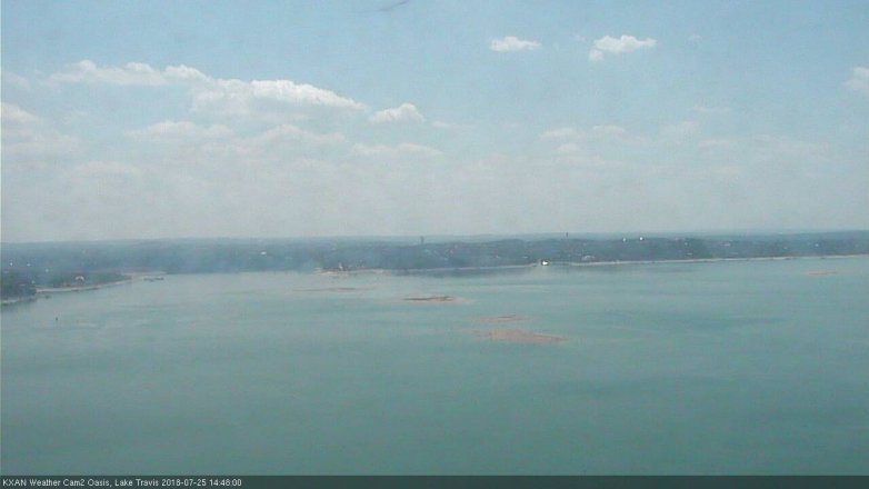 Lake Travis webcam, July 25, 2018 1:50 PM CT