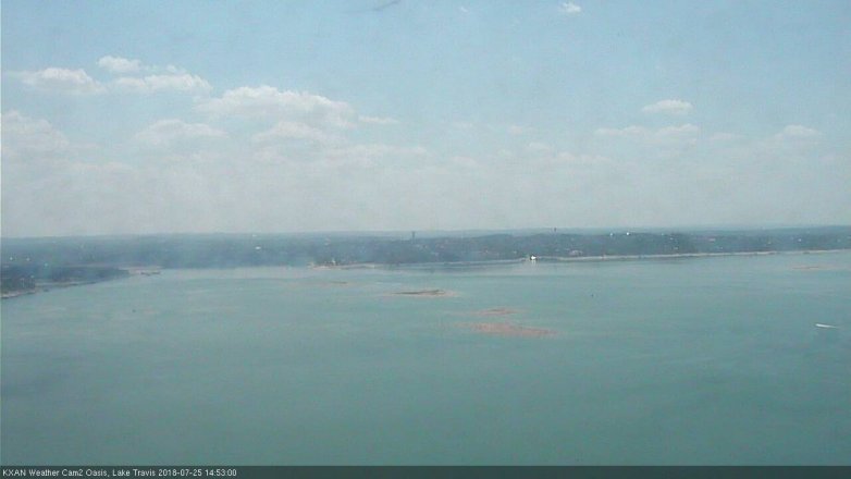 Lake Travis webcam, July 25, 2018 1:55 PM CT