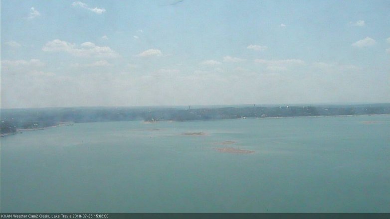 Lake Travis webcam, July 25, 2018 2:05 PM CT