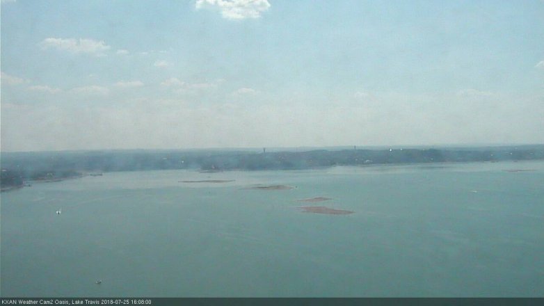 Lake Travis webcam, July 25, 2018 3:10 PM CT