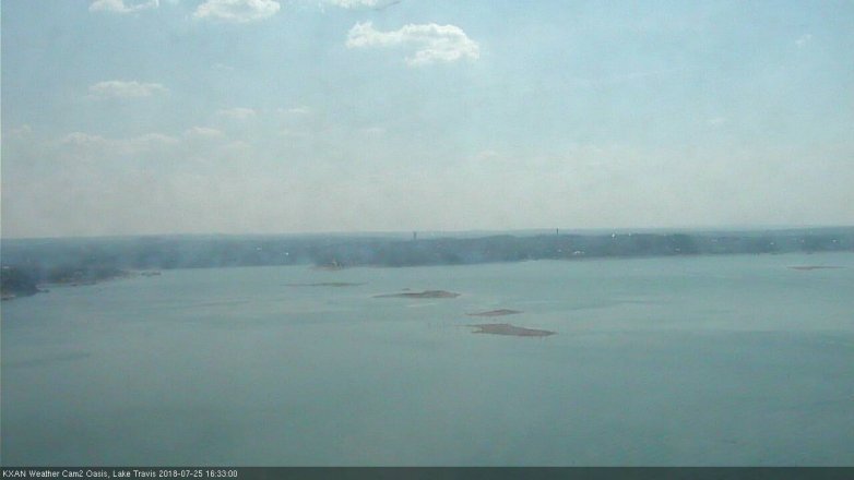 Lake Travis webcam, July 25, 2018 3:35 PM CT