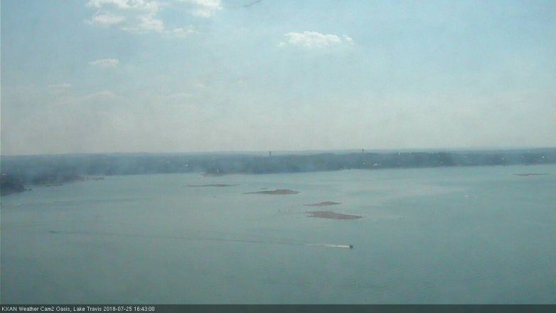 Lake Travis webcam, July 25, 2018 3:45 PM CT