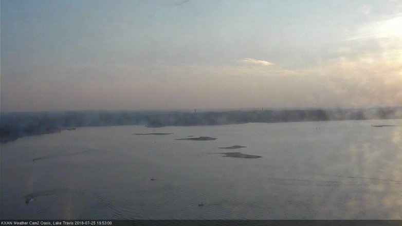 Lake Travis webcam, July 25, 2018 6:55 PM CT