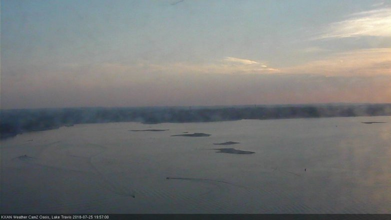 Lake Travis webcam, July 25, 2018 7:00 PM CT