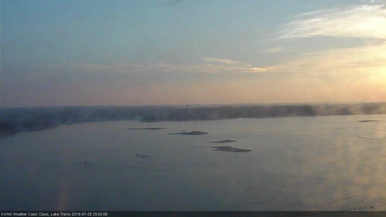 Lake Travis webcam, July 25, 2018 7:05 PM CT