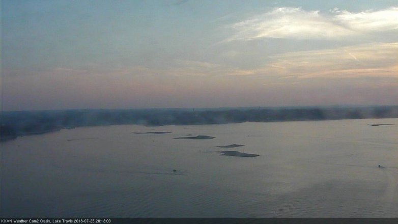 Lake Travis webcam, July 25, 2018 7:15 PM CT