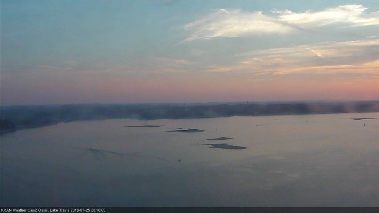 Lake Travis webcam, July 25, 2018 7:20 PM CT