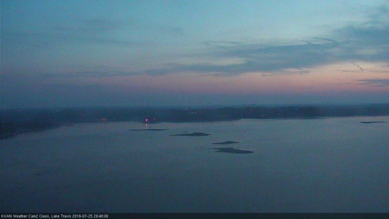 Lake Travis webcam, July 25, 2018 7:50 PM CT