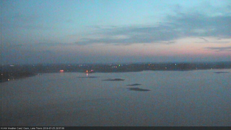 Lake Travis webcam, July 25, 2018 8:00 PM CT
