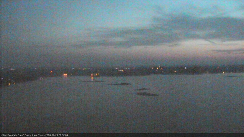 Lake Travis webcam, July 25, 2018 8:05 PM CT
