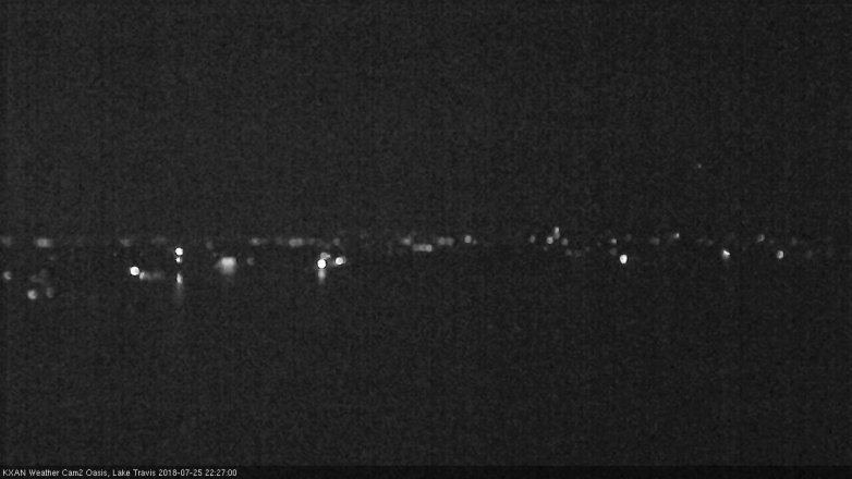 Lake Travis webcam, July 25, 2018 9:30 PM CT