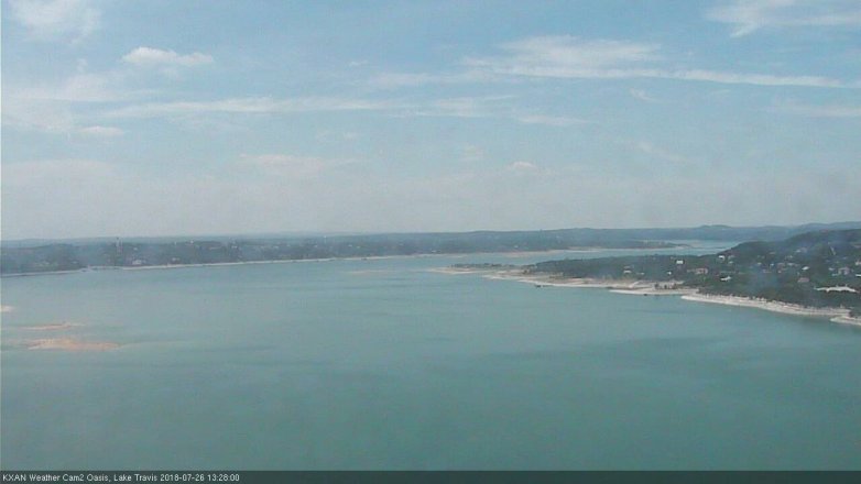 Lake Travis webcam, July 26, 2018 12:30 PM CT