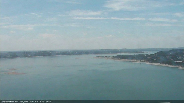 Lake Travis webcam, July 26, 2018 12:45 PM CT