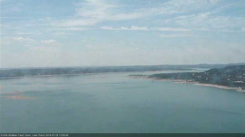 Lake Travis webcam, July 26, 2018 1:00 PM CT
