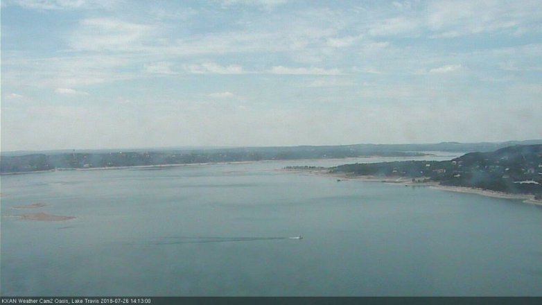 Lake Travis webcam, July 26, 2018 1:15 PM CT