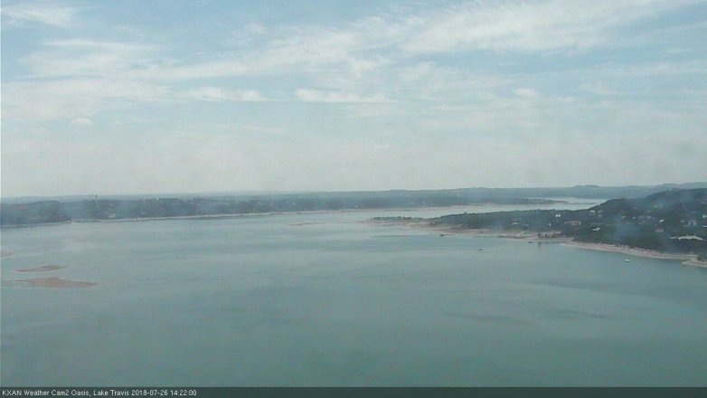 Lake Travis webcam, July 26, 2018 1:25 PM CT