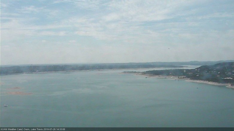 Lake Travis webcam, July 26, 2018 1:35 PM CT