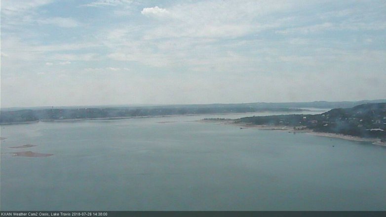 Lake Travis webcam, July 26, 2018 1:40 PM CT