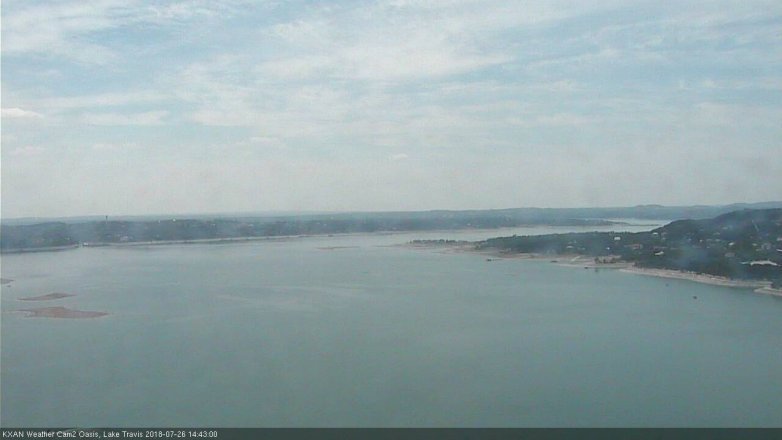 Lake Travis webcam, July 26, 2018 1:45 PM CT