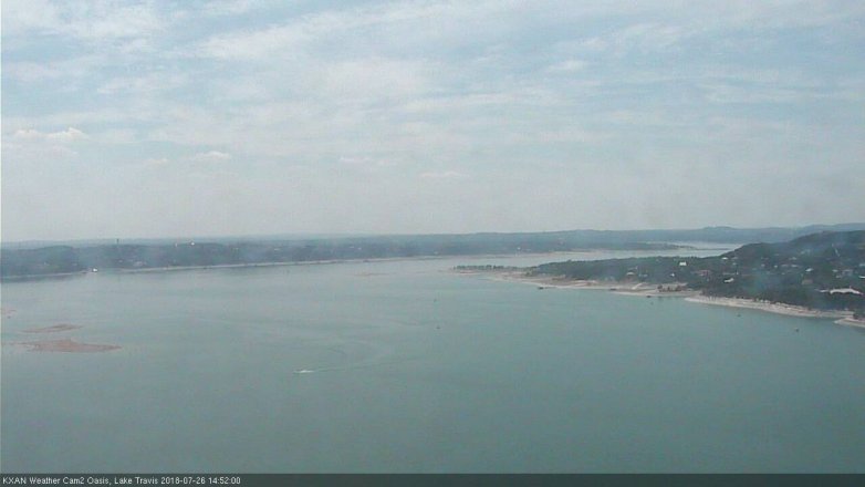 Lake Travis webcam, July 26, 2018 1:55 PM CT