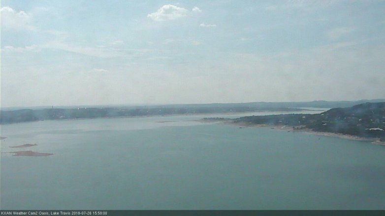 Lake Travis webcam, July 26, 2018 3:00 PM CT