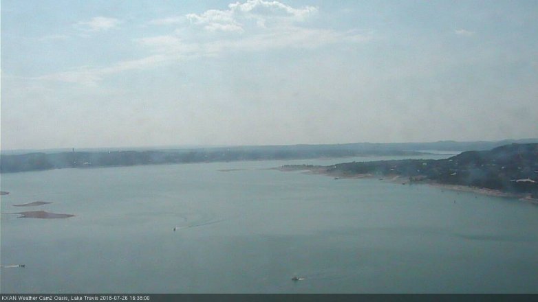 Lake Travis webcam, July 26, 2018 3:40 PM CT