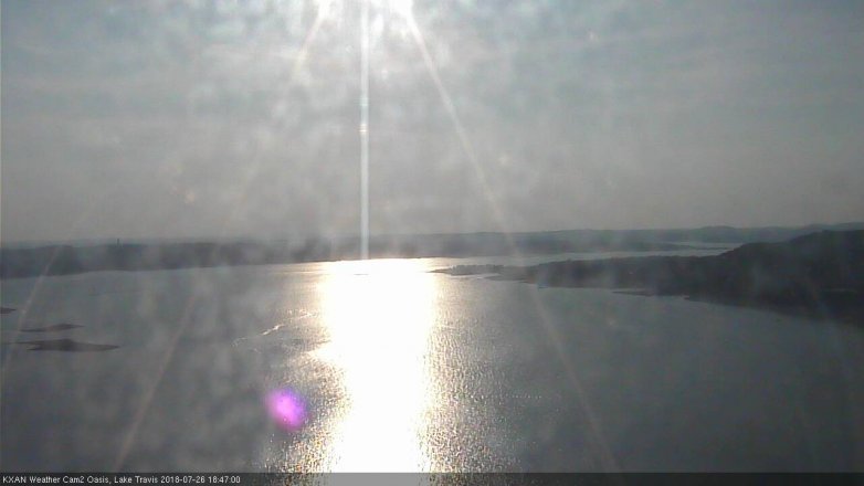 Lake Travis webcam, July 26, 2018 5:50 PM CT