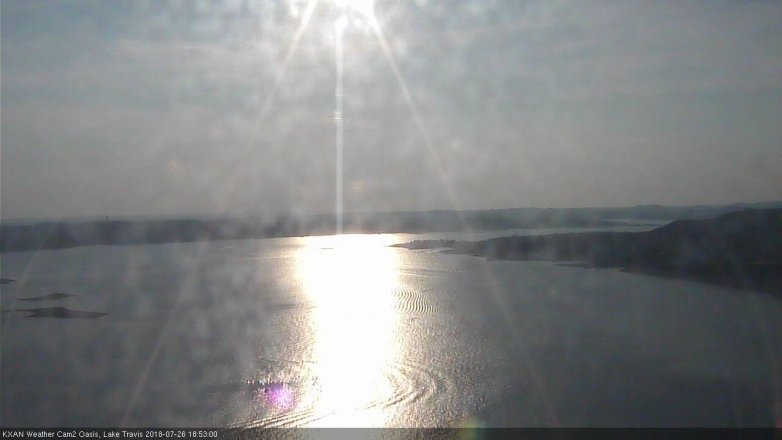 Lake Travis webcam, July 26, 2018 5:55 PM CT