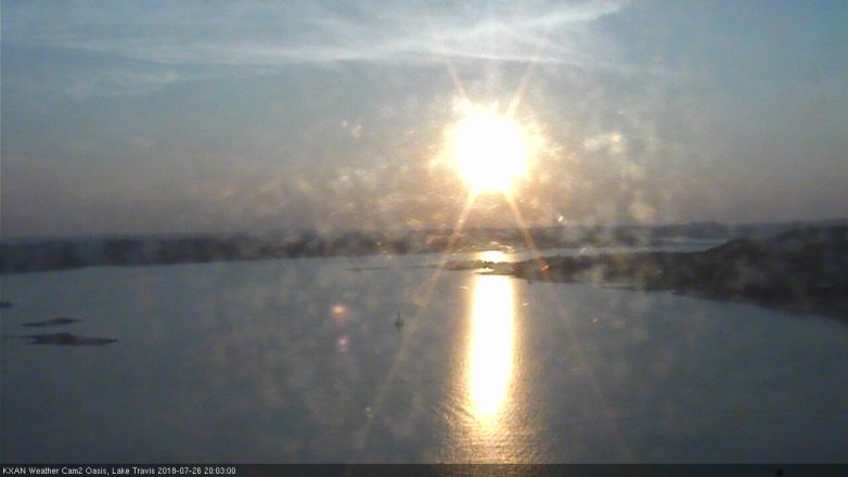 Lake Travis webcam, July 26, 2018 7:05 PM CT