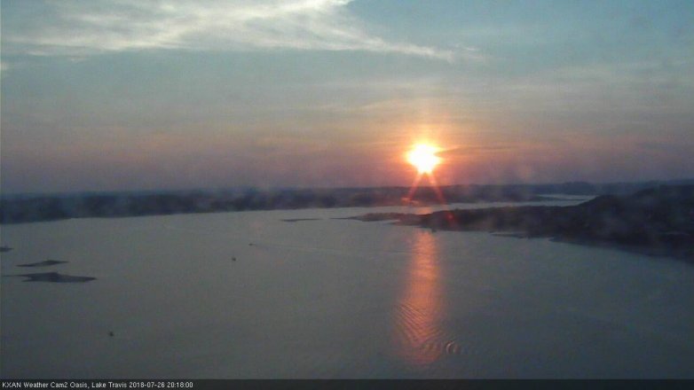 Lake Travis webcam, July 26, 2018 7:20 PM CT