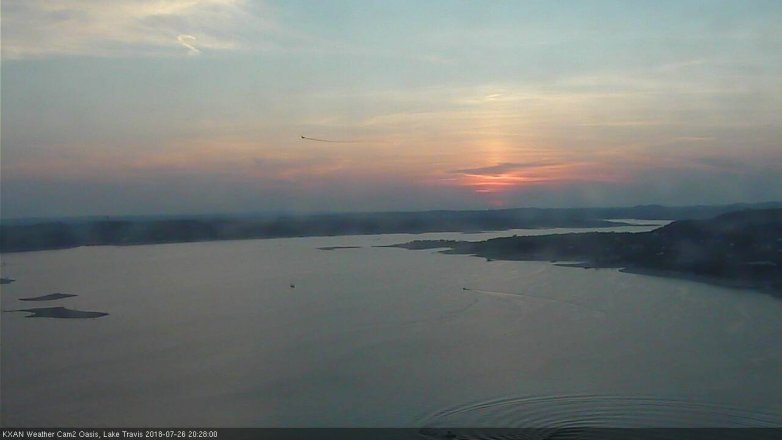 Lake Travis webcam, July 26, 2018 7:30 PM CT