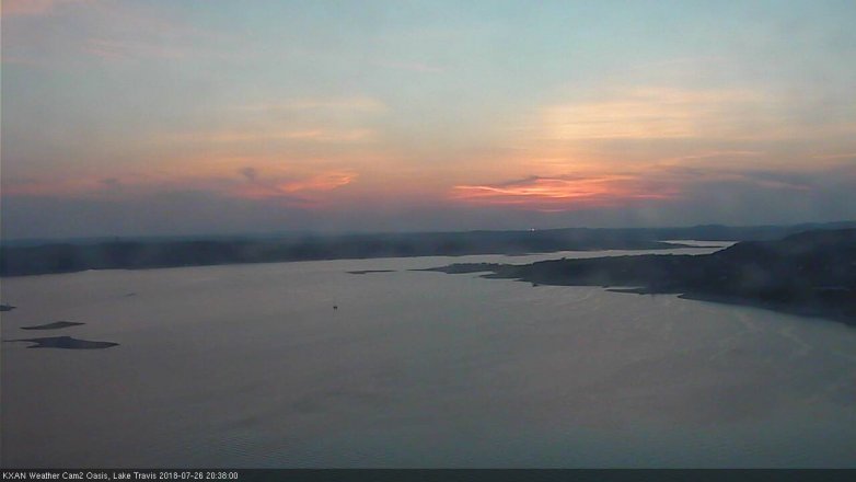 Lake Travis webcam, July 26, 2018 7:40 PM CT