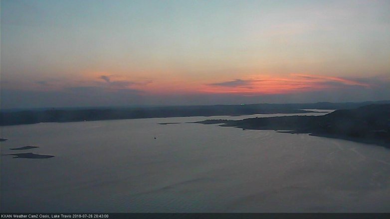 Lake Travis webcam, July 26, 2018 7:45 PM CT