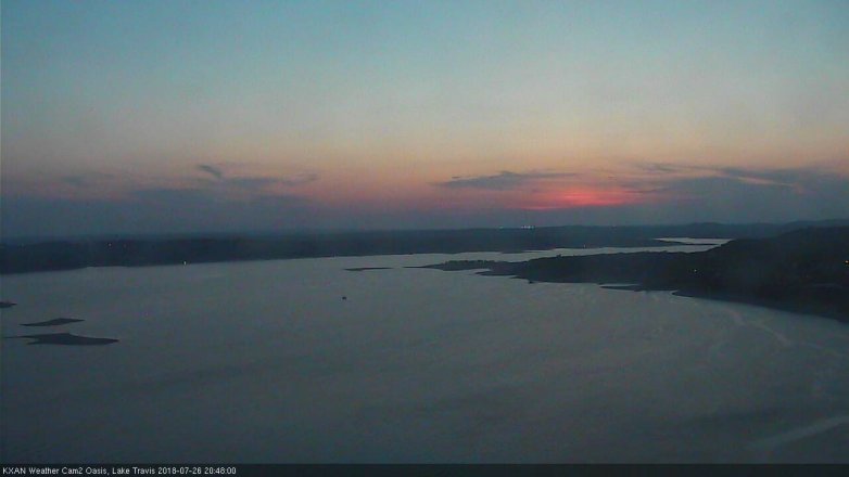 Lake Travis webcam, July 26, 2018 7:50 PM CT