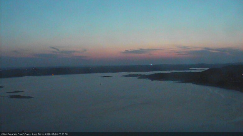 Lake Travis webcam, July 26, 2018 7:55 PM CT