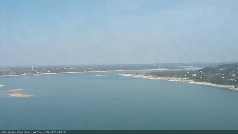 Lake Travis webcam, July 27, 2018 9:00 AM CT